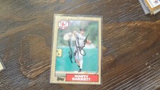 1987 TOPPS MARTY BARRETT   AUTOGRAPHED BASEBALL CARD