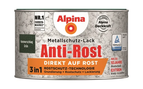 Alpina Metallschutzlack Anti-Rost Hammerschlag Grün 300ml