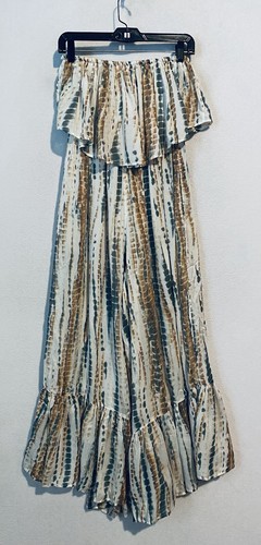 Free People Jumpsuit Womens XS Summer Vibes Strapless Ruffle Wide Leg Boho Beach - Picture 4 of 8