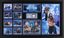 WWE Roman Reigns Autographed Rope Wrestlemania 38 Undisputed Champion Plaque