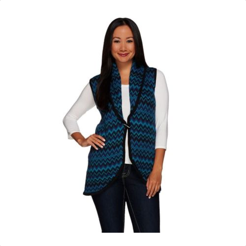 Drape Front Chevron Sweater Vest Size 