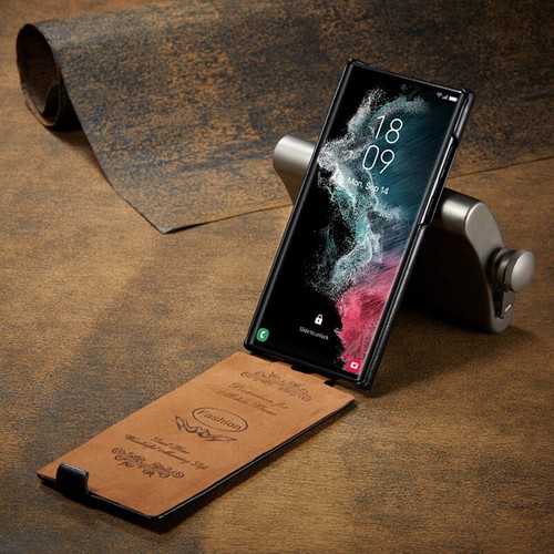 Vertical Flip Case PU Leather Slim Pouch Cover for Samsung S25/S25+/S24+ Ultra - Picture 11 of 21