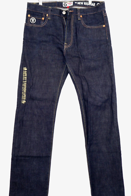Aape by A Bathing Ape New Regular 34x30 Denim Jeans Indigo Dyed