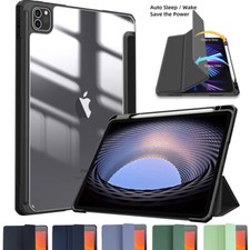 Slim Clear Flip Stand Case Cover For iPad Pro 11" M4 M5 2024-2025 Shockproof