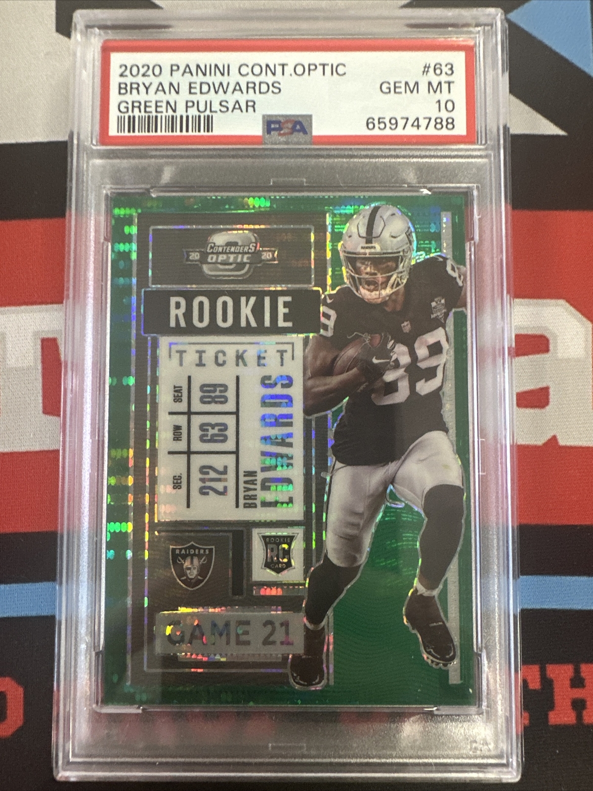Bryan Edwards Panini Contenders Optic #63 Green Pulsar