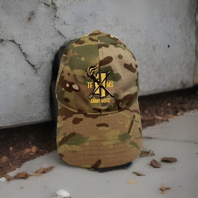 #ad ROTC Task Force Army Camo Adjustable Hat Cap Military Science Elite Team NWOT $18.00