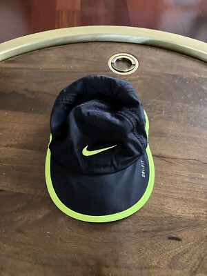 black and volt nike hat
