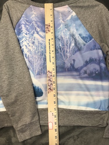 Disney Frozen Olaf girls Lg grey long-sleeved sweatshirt Snowman - Picture 7 of 7