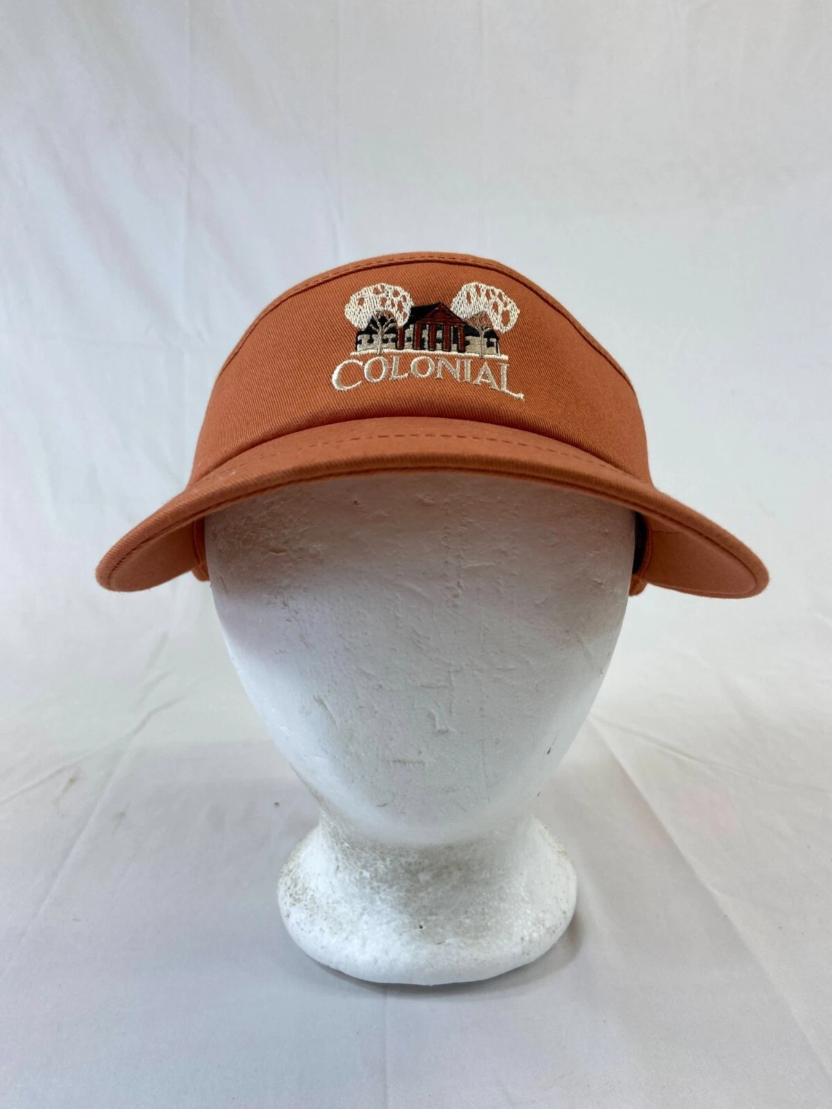Colonial Country Club Visor Cap Sun Hat Orange Adjustable Outdoor Texace Buckles