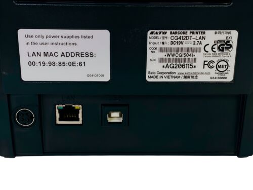 MINT SATO CG412DT Direct Thermal Label Printer 300dpi USB LAN 🔥 1 YR WARRANTY - Picture 8 of 8