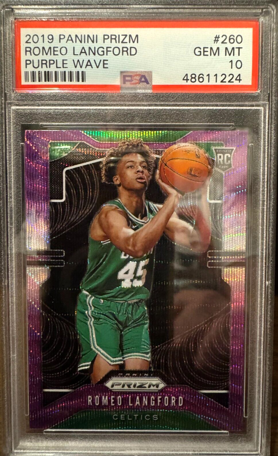 PSA 10 2019-20 Panini PRIZM Romeo Langford #260 PURPLE WAVE RC Rookie 1224