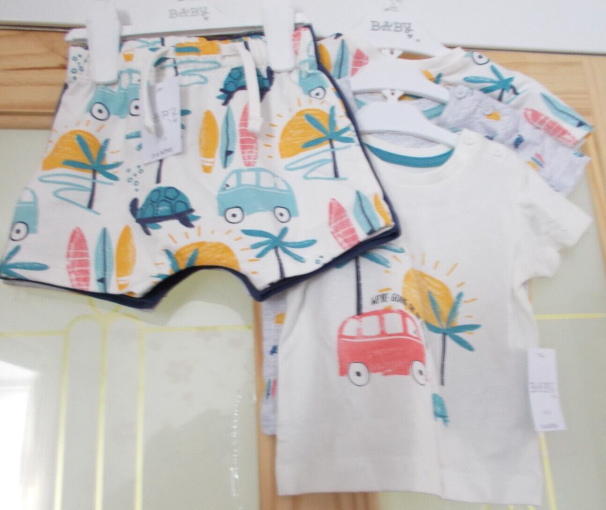 MATALAN BABY BOYS T SHIRTS AND SHORTS SETS AGE 3/6 MONTHS BNWT