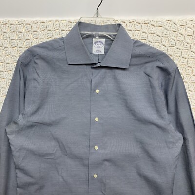 Brooks Brothers Slim Fit Dress Shirt Mens 15-2/3 Gray Solid Non
