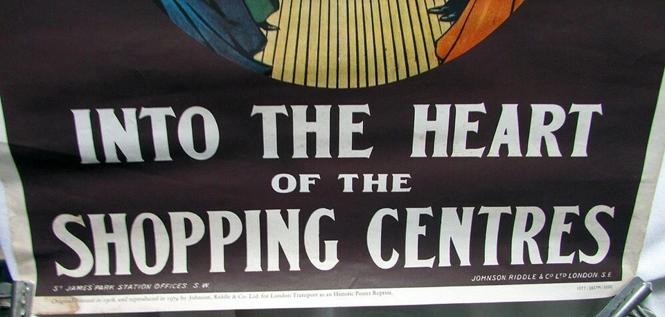 Póster promocional de transporte de Londres 1974 metro a centros comerciales Foto 4 de 4