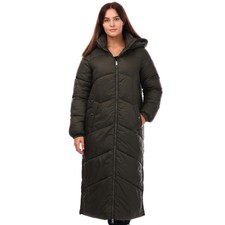 Women's Long Coat Vero Moda Uppsala Quilted Full Zip In Green
