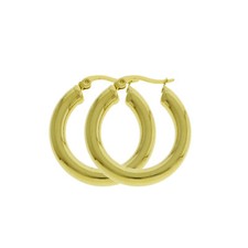Women 5mm 14K Gold Filled Round VERY THICK Tube Hoop Earrings Click Top 20-70mm