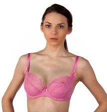 Alegro Innocent Lily Unlined Sheer Lace Underwire Bra 9005A PINK