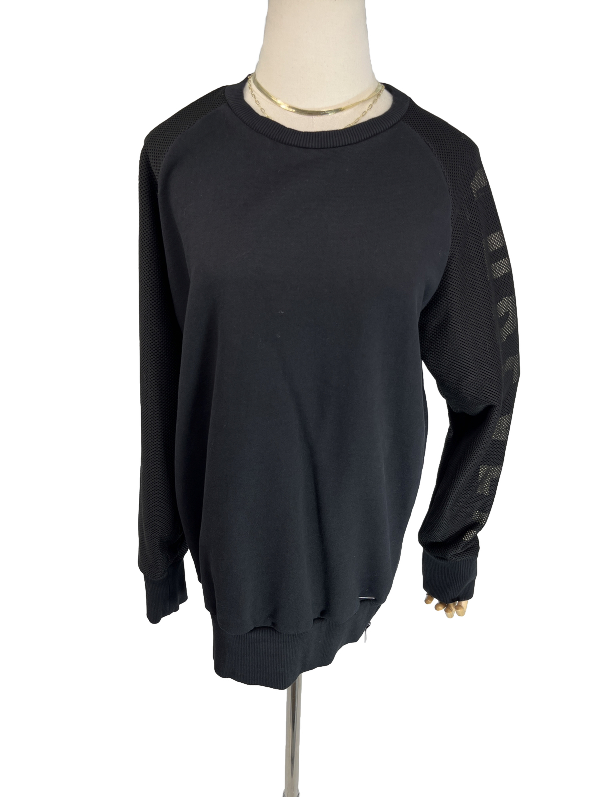 Diesel Black Mesh Zip Sides Sweatshirt Adult Small Whatever Sleeve Baddie thumbnail 14