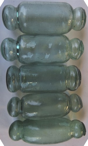 Japanese Glass Fishing FLOATS 5" ROLLING PIN Lot-5 Sea Green ROLLERS Vtg USA BZ - Picture 5 of 9