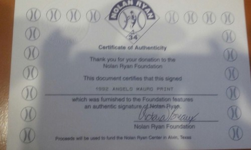 Nolan Ryan Signed REMARQUE Ryan Foundation Certificate With 5714K Inscription - Picture 4 of 5