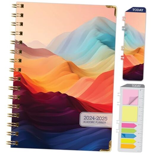 2024-2025 Academic Year Hardcover Planner - 5.5x8 Medium Size Mountain Majesty Design