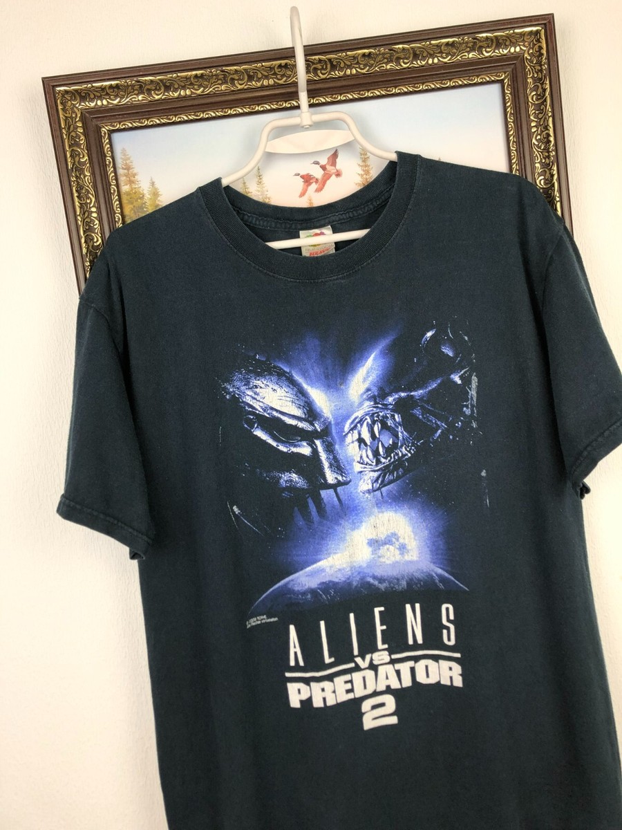 Vintage Aliens vs Predator 2 Movie Comics Shirt Tee Black Mens