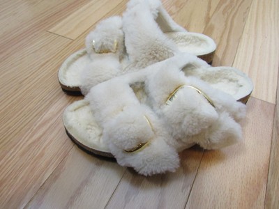 arizona big buckle shearling teddy eggshell