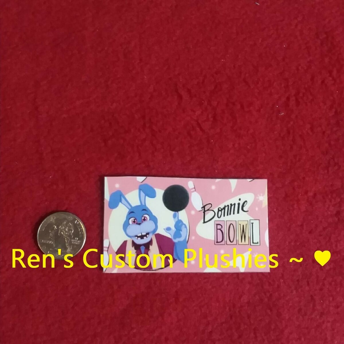 Handmade Laminate Anime Manga Videogame Game Cosplay Fnaf Bonnie Ticket !