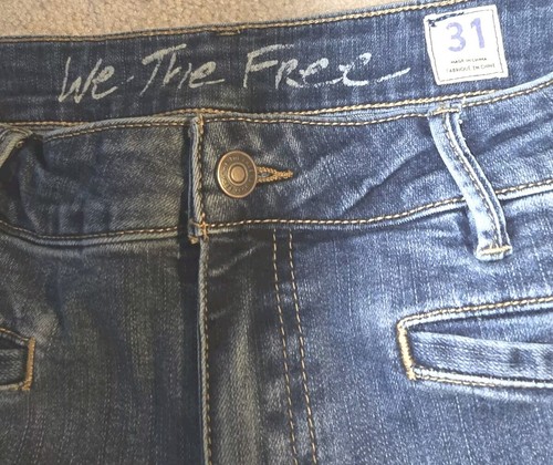 Pantalones de mezclilla Free People We The Free Flare azules para mujer talla 31x31 tiro medio 13" acampanados - Imagen 3 de 7