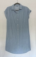Old Navy Chambray Shirt Dress Blue Button Front Nautical Classic Americana S