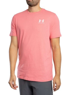 Under Armour Herren Locker sitzendes T-Shirt mit Logo auf der linken Brust, Rosa - Bild 1 von 4
