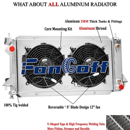 3 Core Radiator Shroud Fan Fit 1996-07 Ford Taurus Sable Mercury Sable 3.0L 3.4L - Picture 1 of 6
