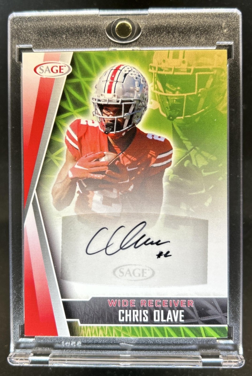 Chris Olave Sage Low Series Autographs #ACO Red
