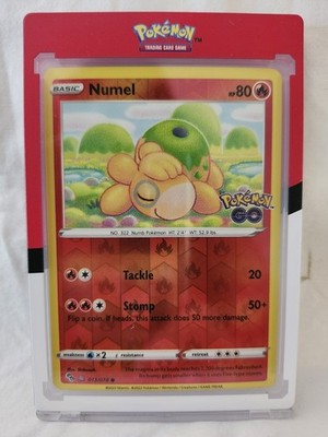 Pokémon Go Numel (Peelable Ditto) Card 013/071 Reverse Holo w/Protector Case