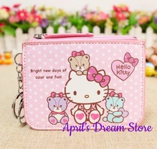 Hello Kitty and Three Bears ID Cardholder Coin Purse Keychain Wallet
