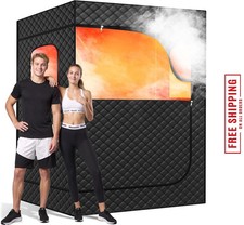 Portable 2-Person Steam Sauna Tent with Chairs 9 Adjustable Levels