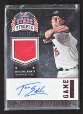2015 Panini Baseball & Stripes Thomas Eshelman Jersey Auto Longevity /49 TV2748