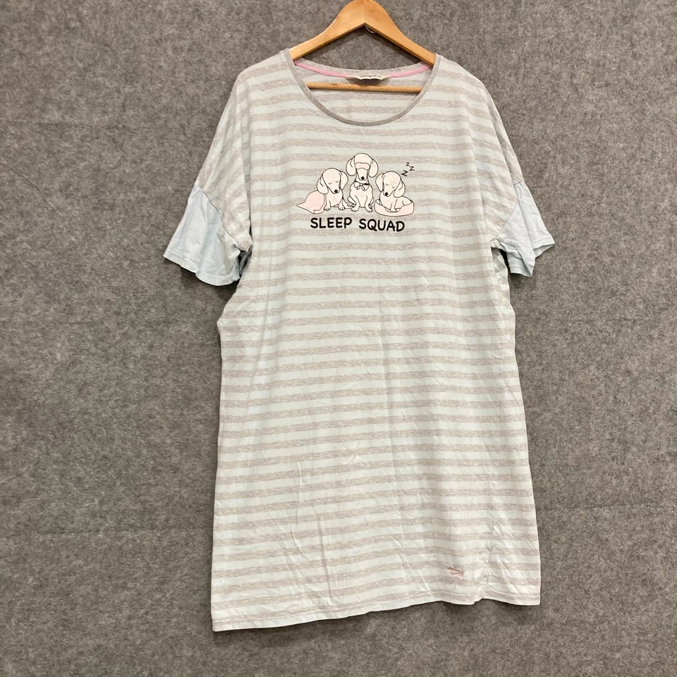 Vestido Peter Alexander Mujer Talla XL Gris Azul Rayas Manga Corta Algodón 21513 Foto 2 de 4