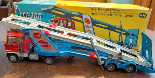 Original Vintage Corgi Major Toys 1138 Car Transporter with Ford Tilt Cab
