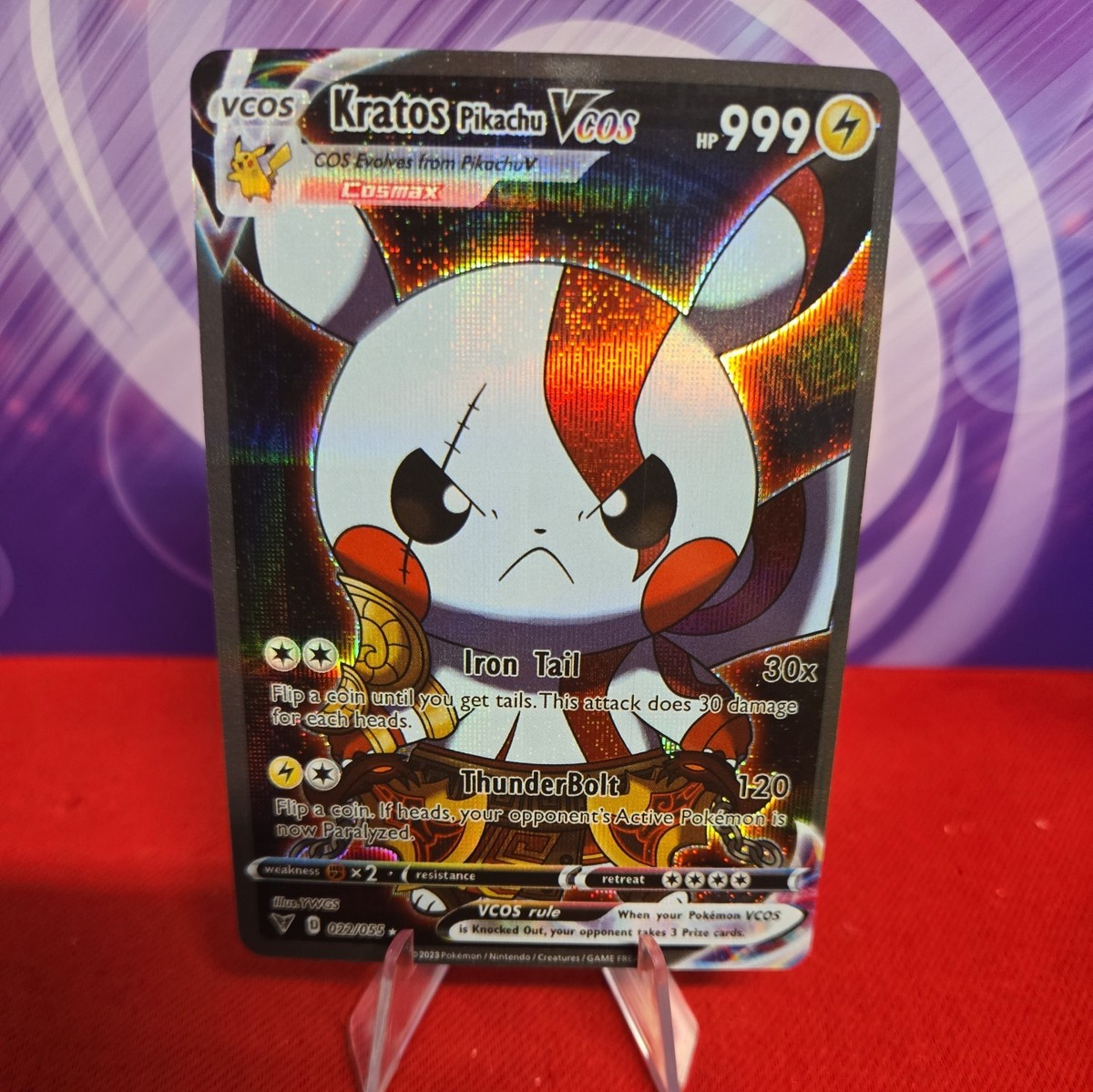 Kratos Pikachu Holo Poncho Cosplay Card Custom Shiny Detail FREE