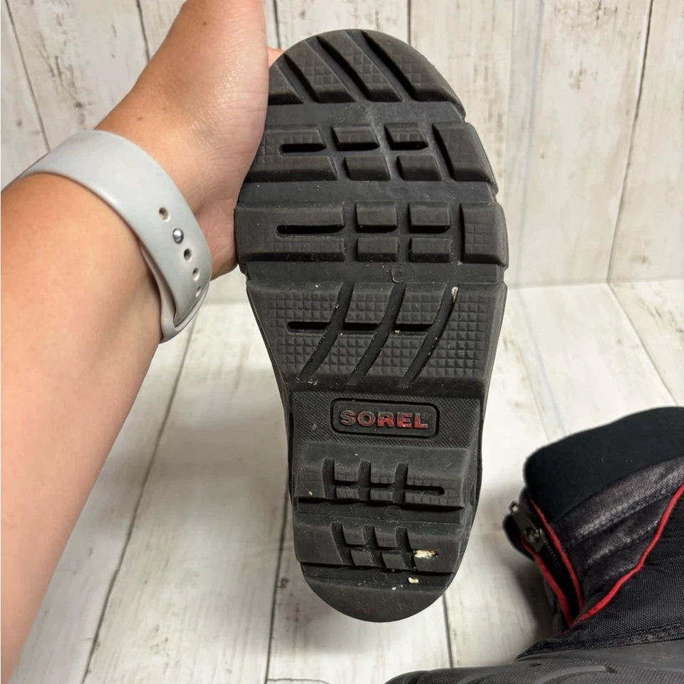 Botas de Nieve Sorel Niños Negras y Rojas Niño Talla 12 Foto 4 de 4