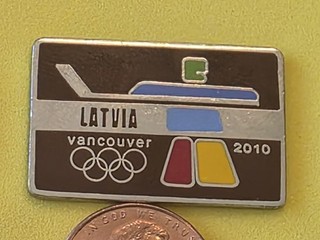 2010 Vancouver Olympic NOC Team Pin Latvia Ice Hockey Dated