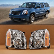 Pair Amber Corner Chorme Headlights Headlamps Assembly For Gmc Yukon Xl 2007-14 Pair Amber Corner Chorme Headlights Headlamps Assembly For Gmc Yukon Xl 2007-14