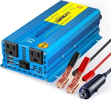 1000W 2000W Pure Sine Wave Power Inverter 24V to 110V 2USB 2AC Truck Converter