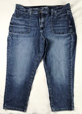 Lane Bryant Capri Denim Blue Jeans Cotton/Polyester/Spandex Button/Zip plus 18
