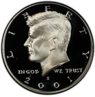2001 Silver Proof Kennedy Half Dollar 90% Silver 0.361oz Deep Cameo Gem Proof BU