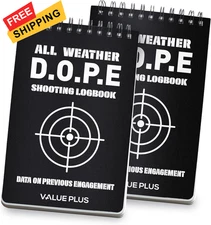 All Weather Proof DOPE Book for Rifle Shooting -Dope Log The Black 
