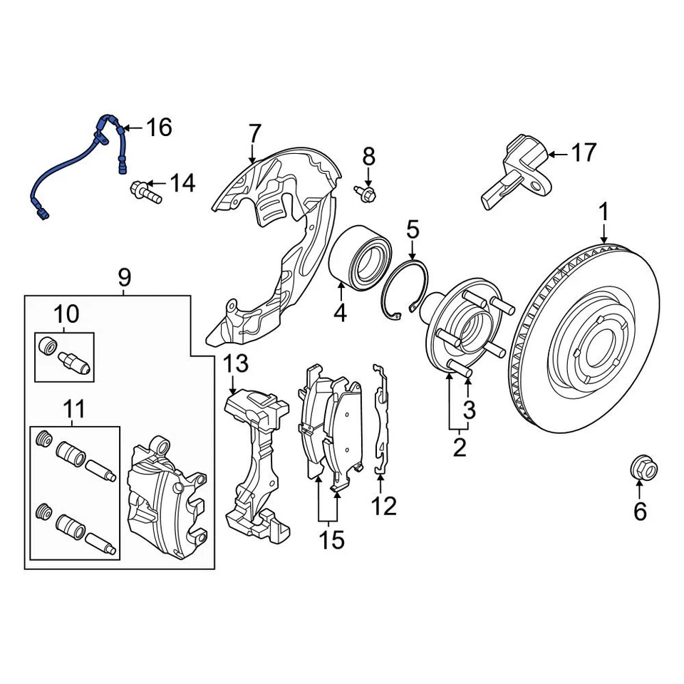 For Ford Maverick 2022-2024 Ford LX6Z2078C Front Brake Hydraulic Hose Foto 2 de 2