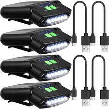 LED Clip on Cap Lights USB Rechargeable Cap Flashlight Clip Waterproof Ultra Bri