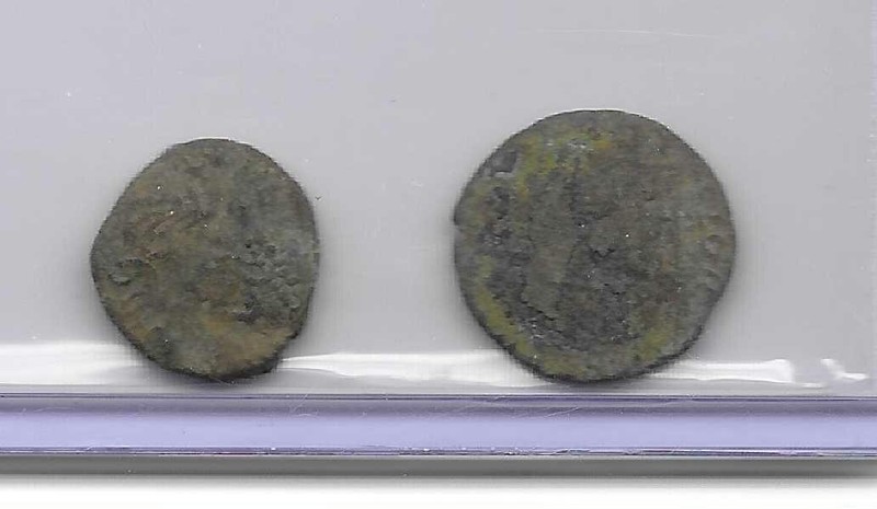 BRONZE ANCIENT IMPERIAL ROMAN COIN LOT Of 2 Constatine Consta